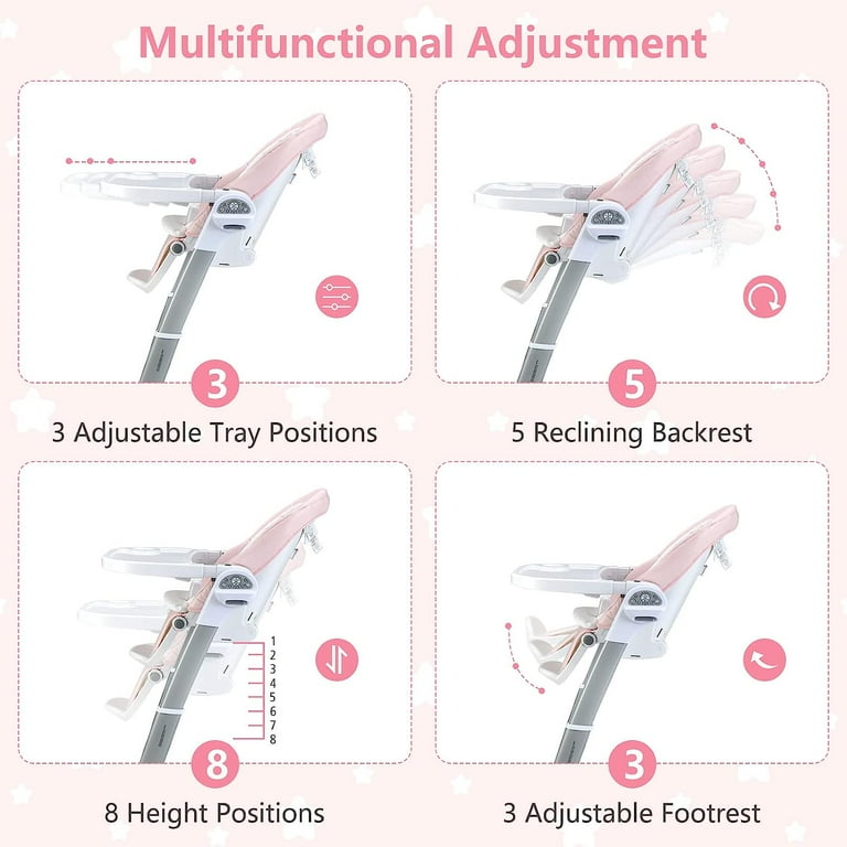 INFANS 3 in 1 Baby High Chair, Electric Baby Swing, Infant Booster with  Remote Control, Removable Tray, Double Cushion 