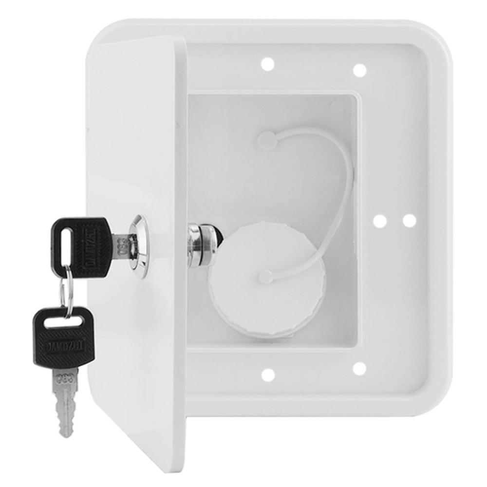 Tohuu RV Water Hatch Cover Water Inlet Hatch White Fresh Water Fill Refitting with Keys and