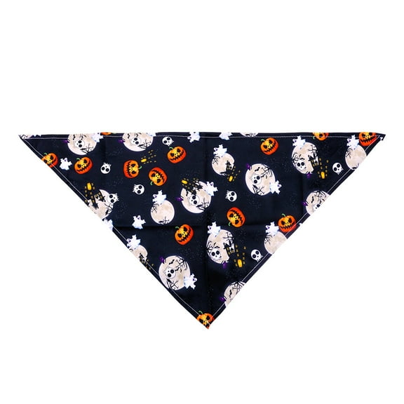 Dog Bandanas - Fall Dog Bibs | Pumpkin and Ghost Pet Scarf for Boys and Girls | Premium Durable Fabric | Orange Dog Bandana for Small and Large Dogs