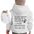 thumbnail image 2 of Coerni 2-14 Years Teen Girls Heart and Letter Graphic Hoodie Cozy Fashionable Long Sleeve Pom Puff Pullover Sweatshirt, 2 of 4