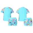 thumbnail image 3 of inhzoy Girls Floral 2 Pieces Rashguard Sets Short Sleeve Shirts with Booty Shorts, 3 of 4
