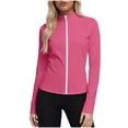 thumbnail image 2 of Hilenly Women's Plus Size Workout Jackets Lightweight Zip Up Yoga Jacket Long Sleeve Athletic Slim Fit Shirt Sun Protection Clothing, 2 of 8