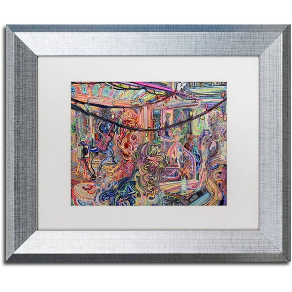 Trademark Fine Art "BBQ" Canvas Art by Josh Byer, White Matte, Silver Frame