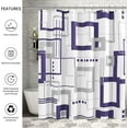 thumbnail image 5 of Blue Shower Curtain Set with Hooks Blue and White Shower Curtains for Bathroom Fabric Grey Shower Curtain Abstract Geometric Bath Curtains Decorative Gray Shower Curtain Water Repellent 72x72, 5 of 6