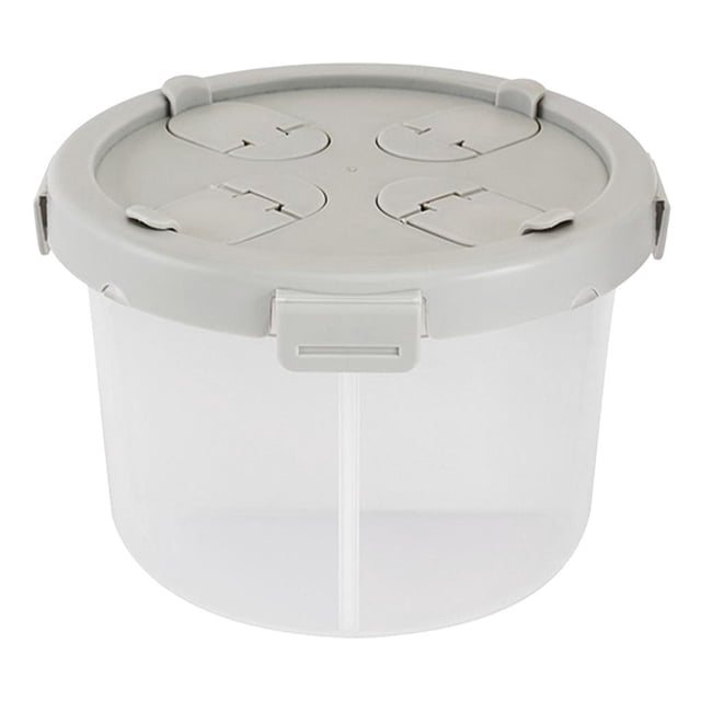 Recipiente transparente para alimentos, utensilio de cocina, recipiente hermético para almacenar alimentos, recipiente para cereales Gris 1800ml
