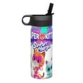thumbnail image 2 of Super Kitties Kids Insulated Water Bottle With Straw - 18 Oz Stainless Steel Double Wall Vacuum Cup, Leakproof, Bpa Free, Suitable For Boys And Girls, 2 of 4