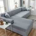 DEKAXID Sofa Covers for Living Room Elastic Solid Corner Couch Cover L