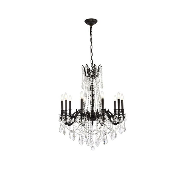 Elegant Lighting Rosalia 28" 10 Light Royal Crystal Chandelier