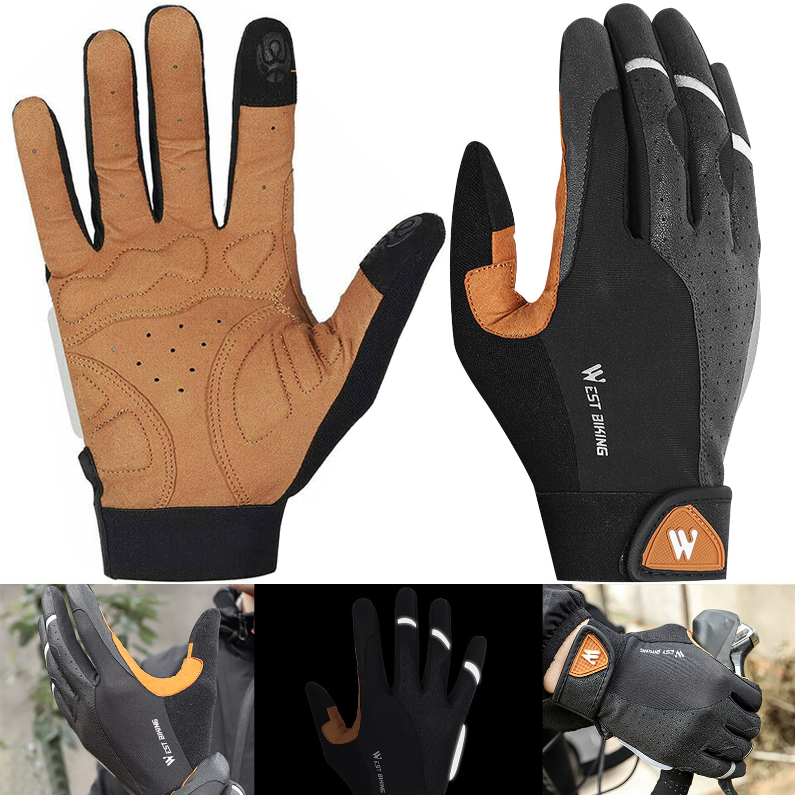 WEST BIKING Cycling Gloves Full Finger Touch Screen Anti Slip Bike Gloves