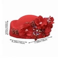 thumbnail image 2 of Vjnyvs Retro Wedding Hats Women Pillbox Hat with Flowers Fascinator Hat Cocktail Evening Party Cap Soft Felt Beret for Ladies, 2 of 7