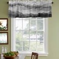 thumbnail image 3 of Black Ombre Mountain Curtain Valances for Windows, Kitchen Valance Window Treatments Panel 2 Pack, Nature Abstract Art Marble Gradient Rod Pocket Short Curtains for Bathroom Bedroom 54 x 18 Inch, 3 of 8