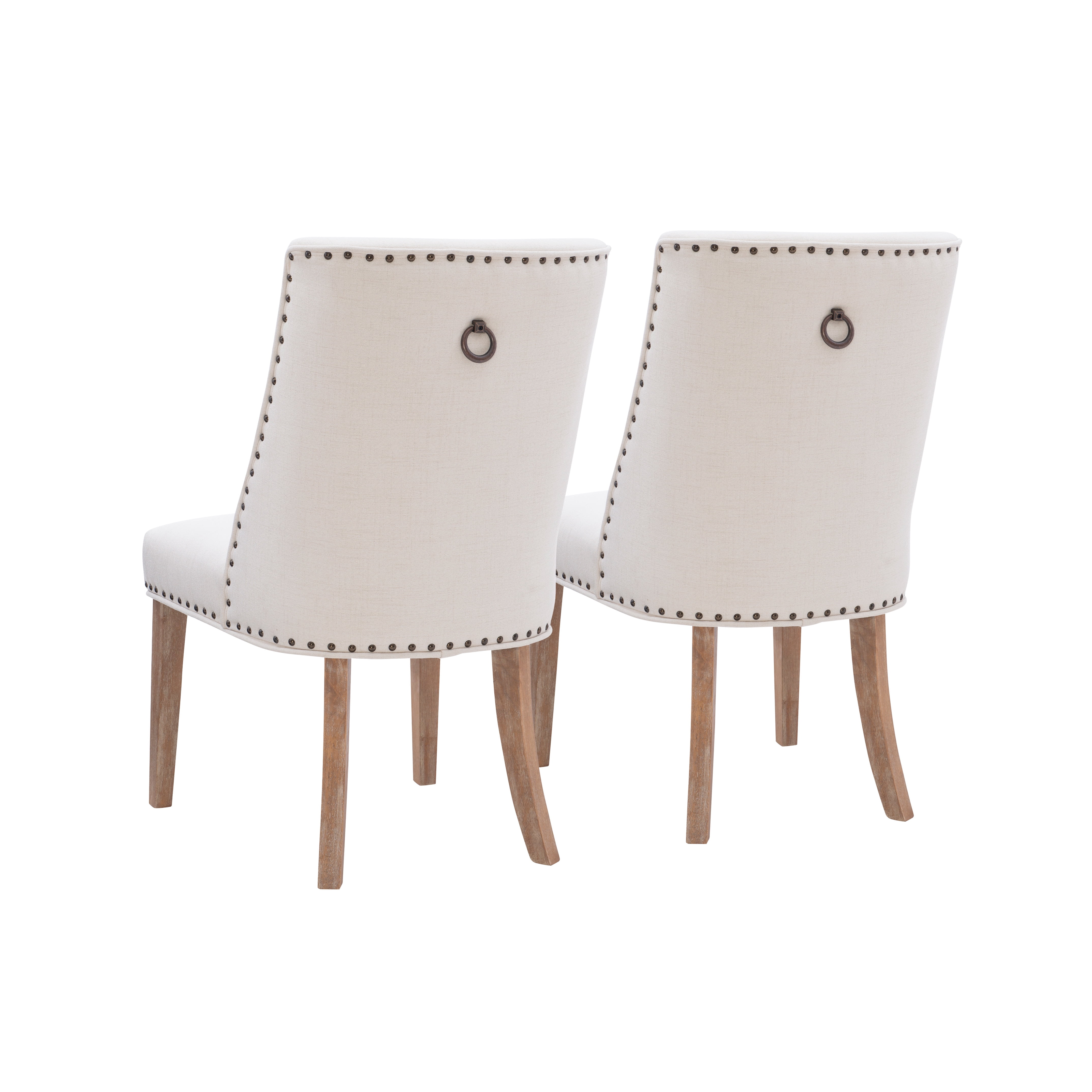 Powell Augusta Upholstered Dining Chair, Set of 2, Natural with Natural