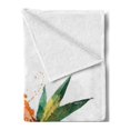 thumbnail image 2 of Tropical Soft Flannel Fleece Blanket, Hand Drawn Aquarelle Coconut with Brush Marks Fruit of Hawaii Leaves, Cozy Plush for Indoor and Outdoor Use, 50" x 60", Fern Green Brown Black, by Ambesonne, 2 of 5