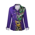 thumbnail image 3 of Blouses à Manches Longues pour Femmes Cardigan Décontracté Imprimé Blouse Veste en Denim Polyester Manches Longues, 3 of 6