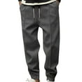 thumbnail image 1 of AherBiu Joggers for Men Drawstring Elastic Waist Fall Winter Sweatpants with Pockets Comfy Soft Workout Sports Trousers, 1 of 6