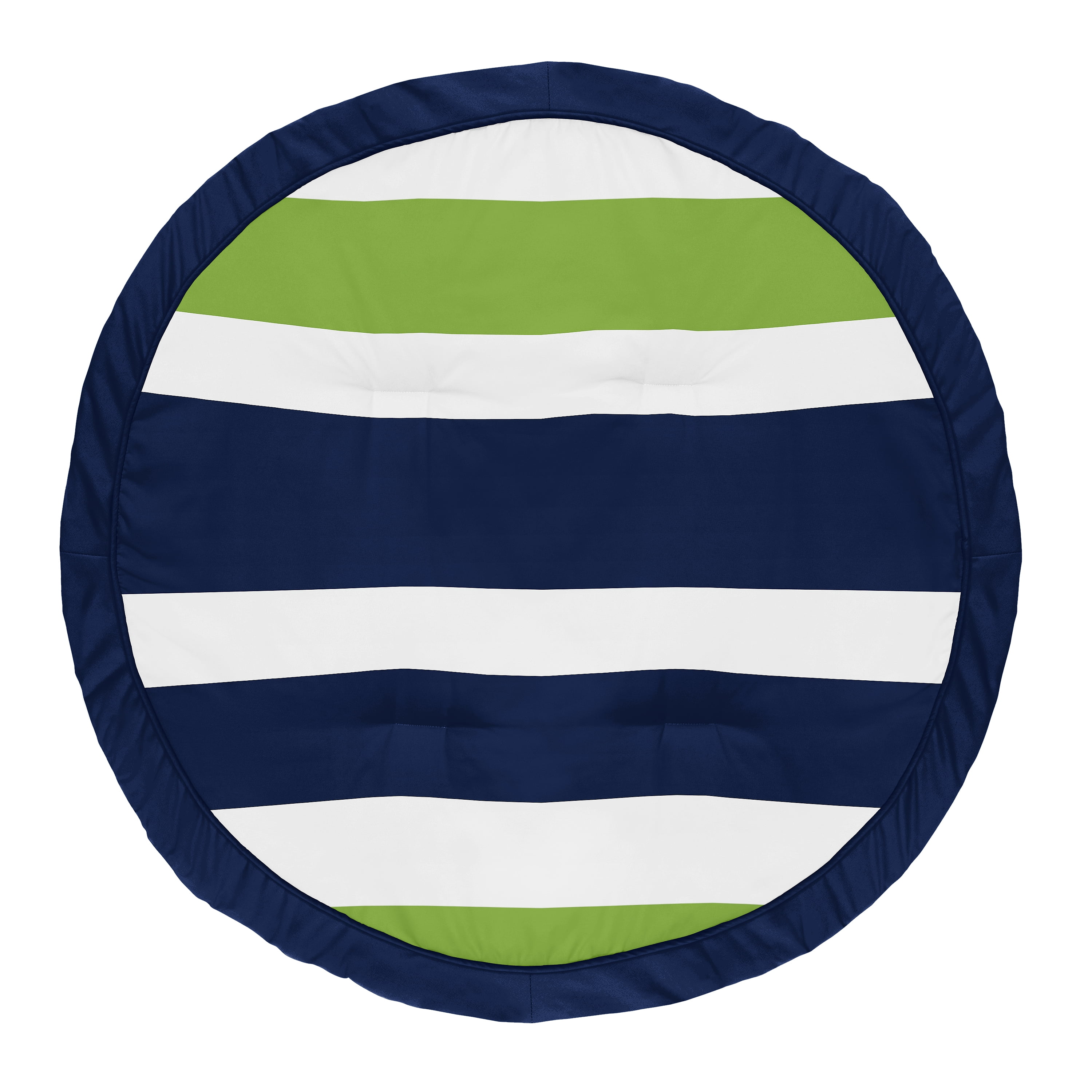 Stripe Navy Blue and Green Baby Play Mat by Sweet Jojo Designs
