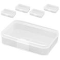 thumbnail image 1 of Miangastore Small Plastic Boxes with Hinged Lids for Storage White Color Durable and Reusable 5 Pieces, 1 of 8