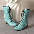 thumbnail image 4 of Women's Victorian Ankle Boots Side Zipper Block Chunky Mid Heel Boots Y2K Trendy 2025 Boots Shoes, 4 of 7