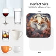 thumbnail image 6 of Vsdgher Romantic Flower Fox Leather Coasters for Drinks, Durable Drink Coasters 4 Set for Tabletop Protection, Luxurious Home Décor and Housewarming Gift ( {designName})Square, 6 of 6