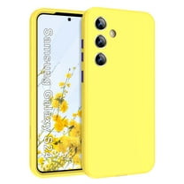 CASEFIV for Samsung Galaxy S24 Case 6.2 inch, Full Camera Lens Protector 3 in 1 Heavy Duty Full Body Shockproof Hard PC Soft Silicone Drop Protective Women Men Marble Cover,Yellow