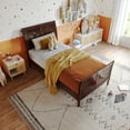thumbnail image 4 of Valencia Twin Low Profile Wood Platform Bed with Matching Footboard in Walnut, 4 of 13