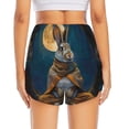 thumbnail image 4 of Uemuo Moon Night Sky Cute Rabbit Pattern Women's Athletic Shorts High Waisted Running Shorts with Liner Pockets Gym Elastic Workout Shorts-Medium, 4 of 9