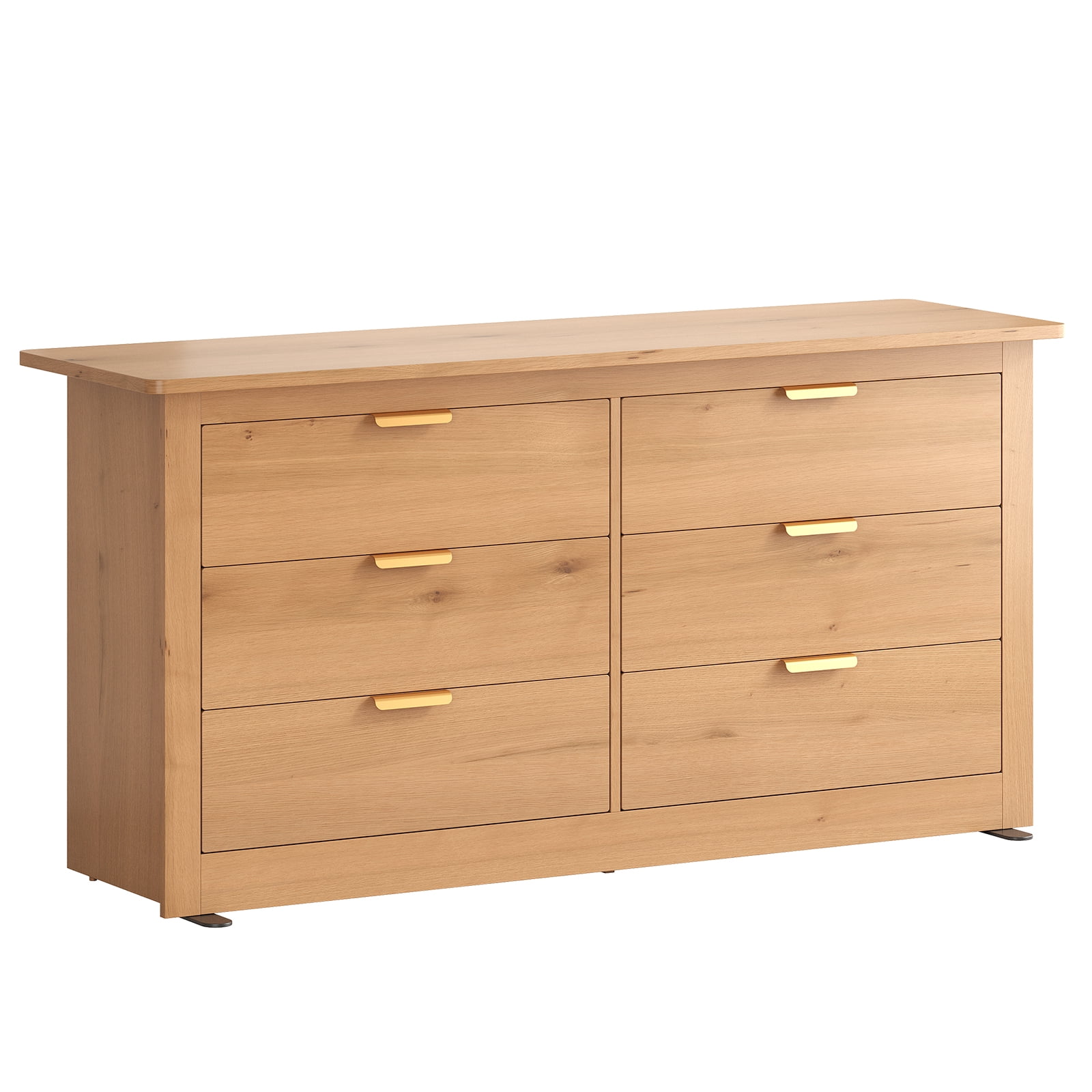 CONCETTA 6-Drawer Double Dresser for Bedroom, Wide Chest of Drawers, Bedroom Storage Furniture，Wood