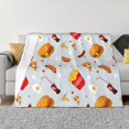 thumbnail image 3 of Throw Blanket for Couch, Hot Dog Coke Hamburger Pizza Super Soft Fuzzy Comfy Warm Throw Blanket, Cuteness Lightweight Cozy Plush Flannel Blanket & Throws for Sofa and Bed All Season, 3 of 4