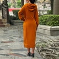 thumbnail image 6 of DHFJKG Women's Loose Fit Hooded Sweatshirt Dress Plus Size Solid Color Casual Fashion Dresses With Large Pocket And Drawstring Long Sleeve For Autumn Winter Relaxed Fit Pullover, 6 of 6