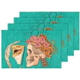 thumbnail image 5 of EREHome Skull Mask Floral Placemat Plate Holder Set of 4, Table Mats Protector 12x18 inch, 5 of 5