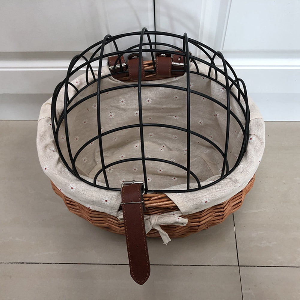 Cat Dog Bicycle Front Handlebar Basket Pets Handwoven Wicker Road Bike Basket Pet Cat