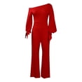 thumbnail image 1 of Mono informal de talle alto sin tirantes y pierna ancha para mujer, talla grande, 1 of 6