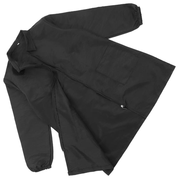 PAMINGONO 1Pack Barber Shirts Jacket in Black Brocade Polyester for Hairdressing and Pet Grooming