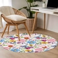 thumbnail image 4 of Round Rugs 4Ft, Colorful Floral Spring Round Area Rug Washable Indoor Throw Carpet, Country Watercolor Botanical Soft Non Slip Circle Rug for Kitchen Nursery Room Home Decor Aesthetic, 4 of 8