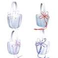 thumbnail image 5 of Colorful Bowknot Satin Wedding Flower Girl Basket Romantic Ceremony Decoration Wedding Accessories, 5 of 10