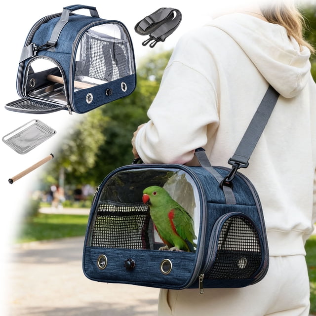BotaniNest Portable Bird Travel Backpack For Small Ventilated Outdoor Adventure Cage