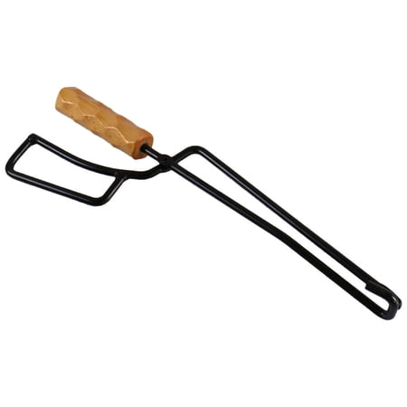ROMANSENTIAL Fireplace Tongs Heavy Duty Campfire Tong Black Carbon Steel 1Pack