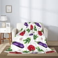thumbnail image 2 of Throw Blanket for Couch Sofa and Bed, Eggplant chili pepper Super Soft Cozy Plush Throw Blanket, Fuzzy Lightweight Warm Comfy Cute Flannel Blanket & Throws for All Season 40"x30", 2 of 5