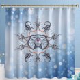 thumbnail image 1 of Whimsical Rideau de Douche Visage de Chat avec Motifs Uniques de Chat - Design Bleu Doux, 1 of 4