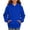 Blue-07, variant on Kids Pullover Hoodies for Girls Solid Color Long Sleeve Hooded Sweatshirt with Pocket