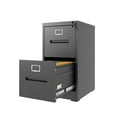 thumbnail image 2 of Tcbosik File Cabinet with Lock and 2 Storage Drawers, Small Metal Filing Cabinet for A4 Legal/Letter Size, Black, 2 of 9