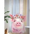 thumbnail image 4 of Sheer Curtains 108 Inches Long, Farmhouse Pig Semi Sheer Curtains Light Filtering Window Treatment, Spring Floral Farm Animal Wooden Privacy Voile Drapes for Living Room Bedroom 52x108 Inch, 4 of 7