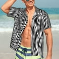 thumbnail image 5 of Yiaed Zebra Skin Print Hawaiian Shirt for Men Short Sleeve Button Down Shirts Beach Shirts for Men-Large, 5 of 5