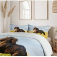 thumbnail image 6 of Ambesonne Horses Duvet Cover Set, Meadow Mystery Horse, 2-Calking, Yellow Brown Blue, 6 of 7