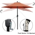thumbnail image 6 of Bibana 7.5 ft Outdoor Patio Umbrella Table Umbrella with 6 Ribs, Push Button Tilt/Crank - Orange, 6 of 7