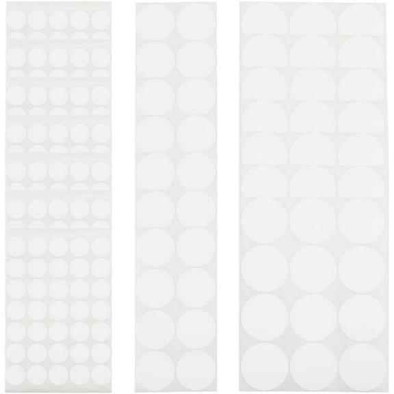21 Sheets Circle Dot Stickers 210x105x0.4mm White Flat Round Self-Adhesive Labels for DIY Album Scrapbook Greeting Card Background Paper White