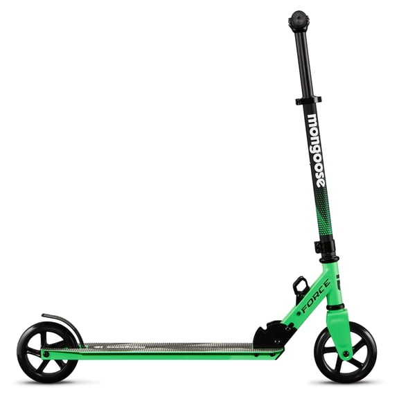 Mongoose Force 150 Folding Scooter, For Kids Age 8 , Green and Black