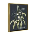 thumbnail image 3 of Merry Joy Cheer Holly Berries Holiday Graphic Art Metallic Gold Framed Art Print Wall Art, 3 of 6
