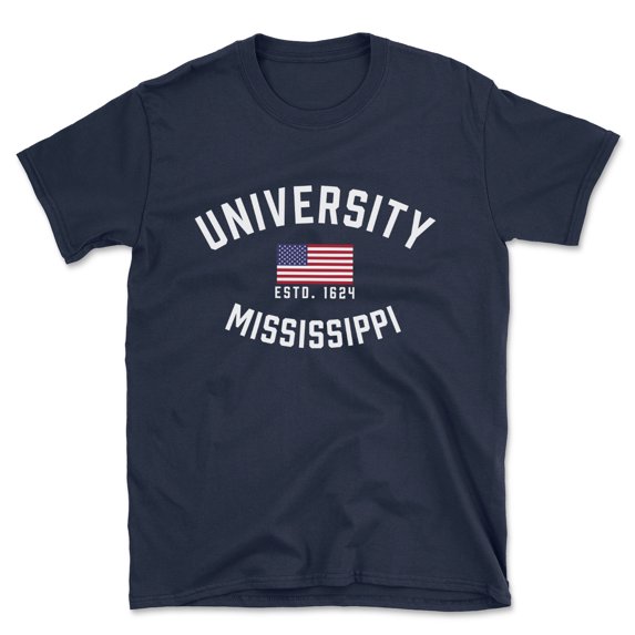 University Mississippi Patriot Men's Cotton T-Shirt