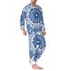 thumbnail image 2 of Balery Blue Watercolor Pijama para Hombre de Dos Piezas con Manga Larga, Conjunto de Dormir y Descanso Suave con Bolsillos-Medium, 2 of 7